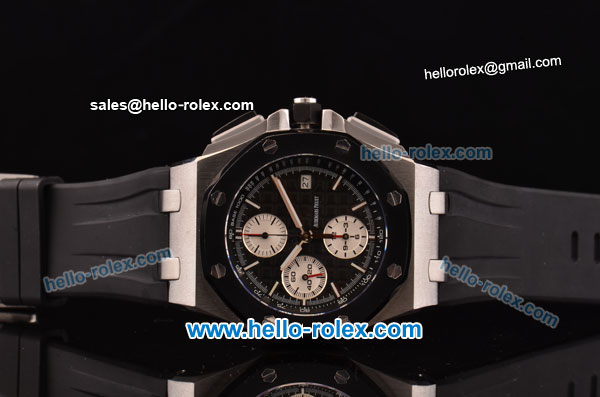 Audemars Piguet Royal Oak Offshore Chronograph Swiss Vljoux 7750-DD Automatic Steel Case with Black Dial Stick Markers and Stick Markers - Click Image to Close